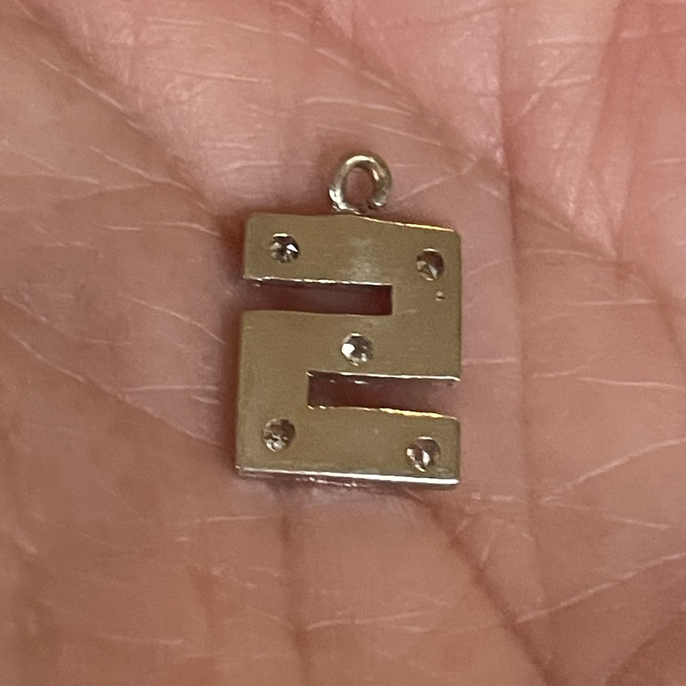 Antique 10k Diamond Initial “S” Pendant - Picture 2 of 7